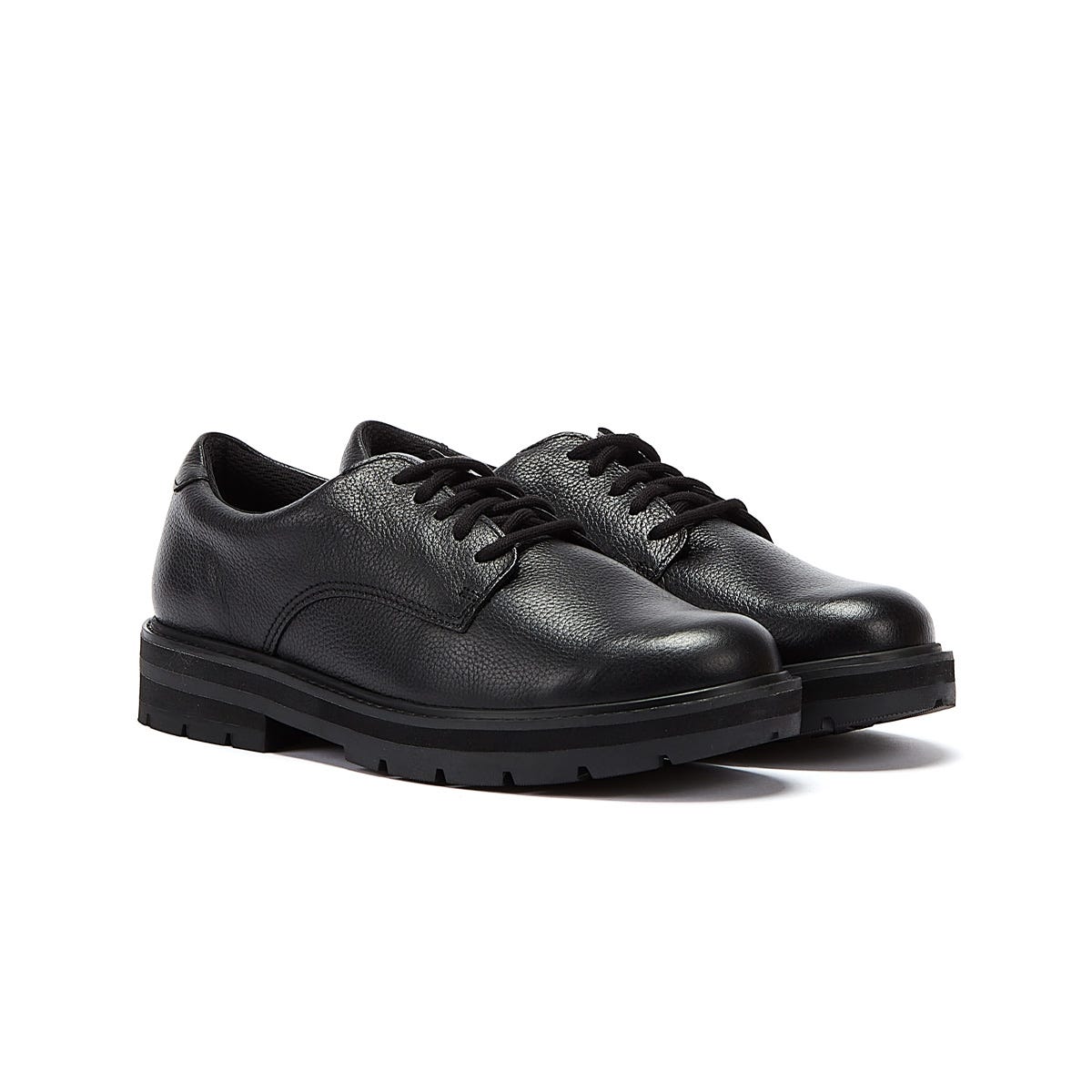 Clarks Prague Lace O Youth Black Shoes