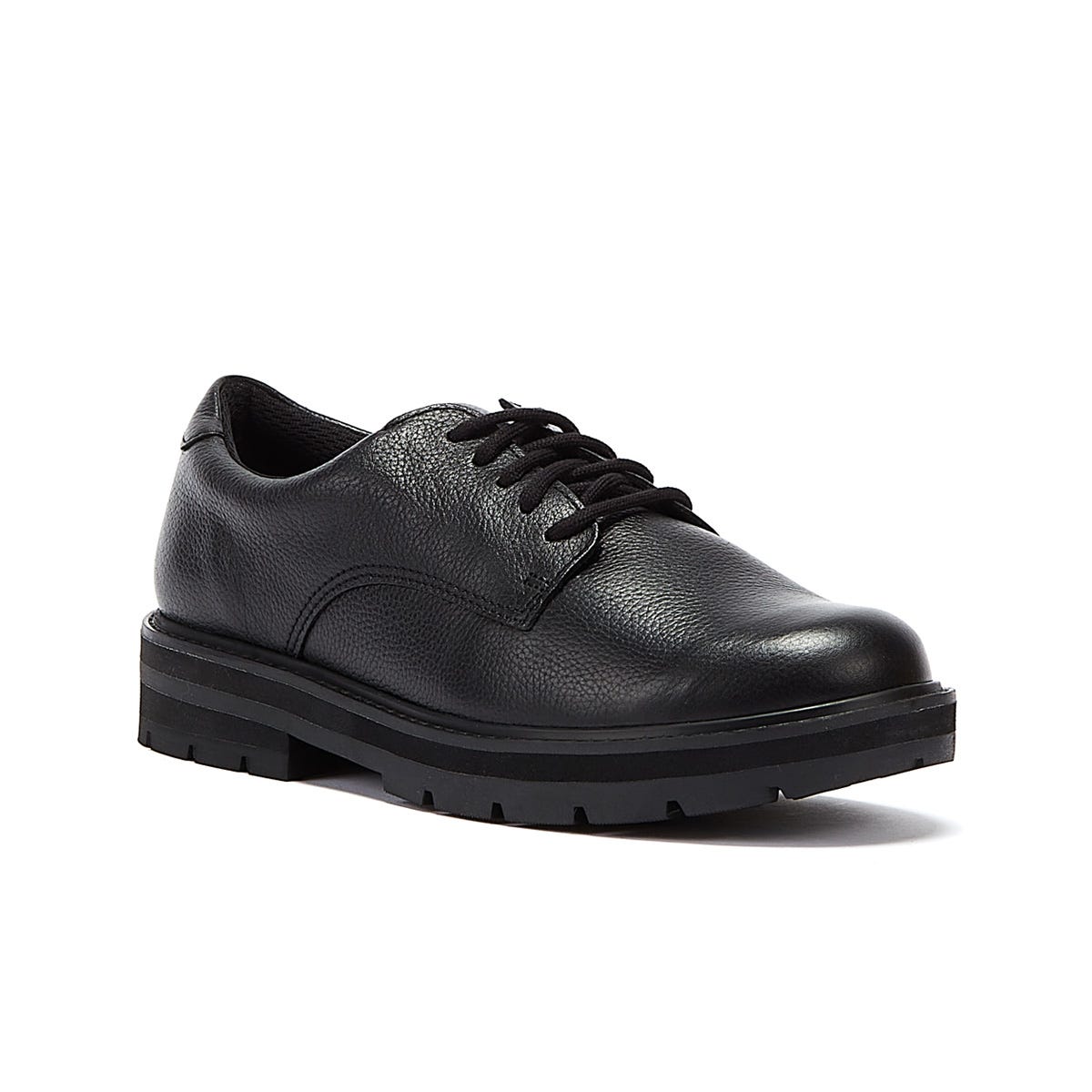 Clarks Prague Lace O Youth Black Shoes