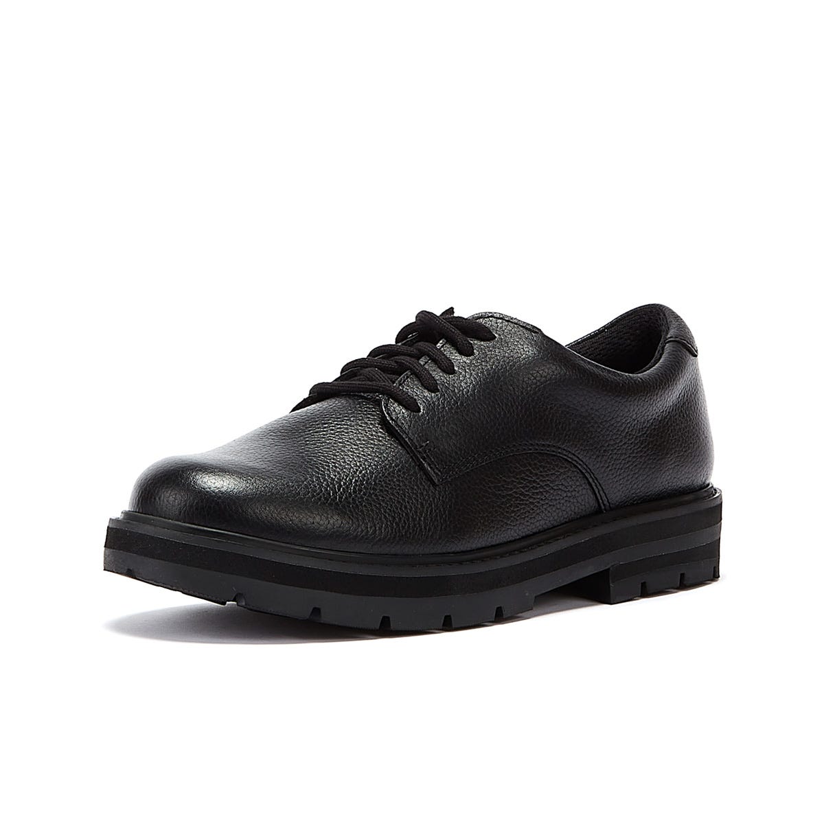 Clarks Prague Lace O Youth Black Shoes