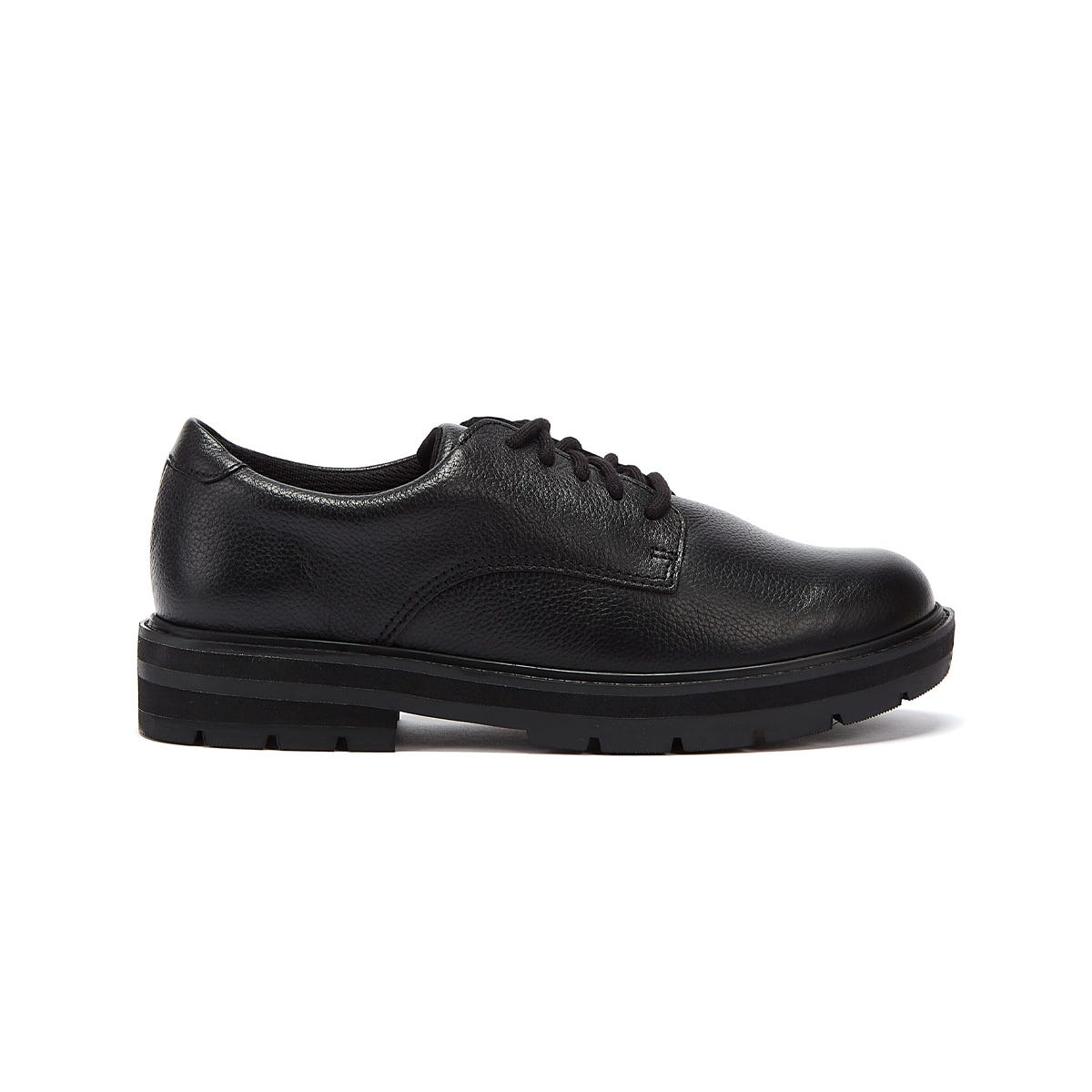 Clarks Prague Lace O Youth Black Shoes