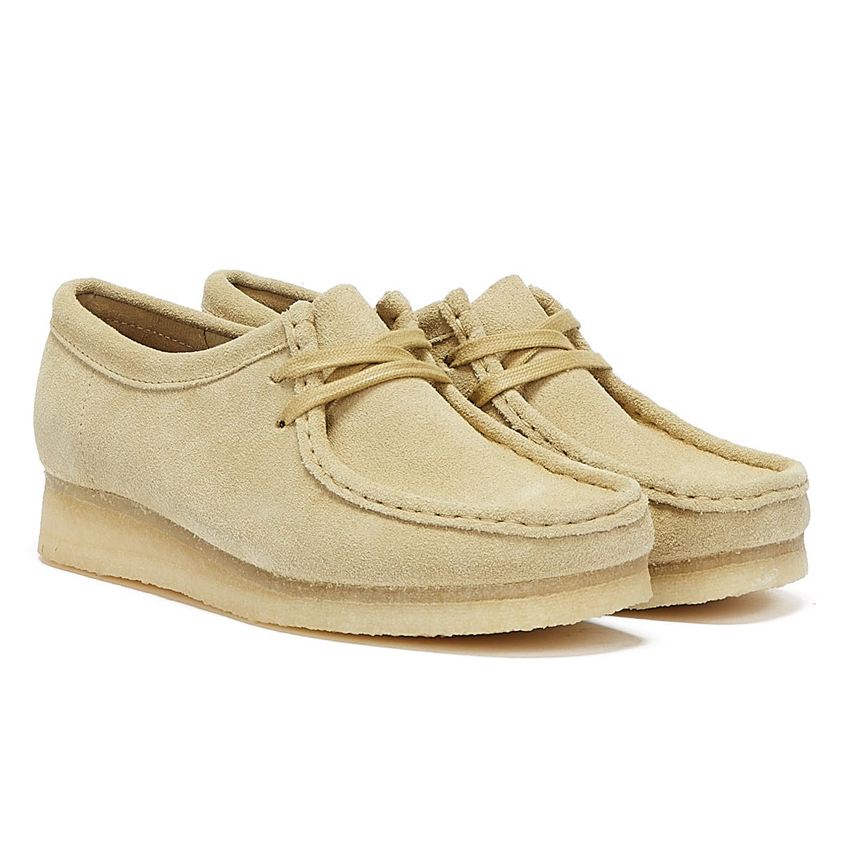 Clarks Originals Wallabee Suede Womens Beige Shoes
