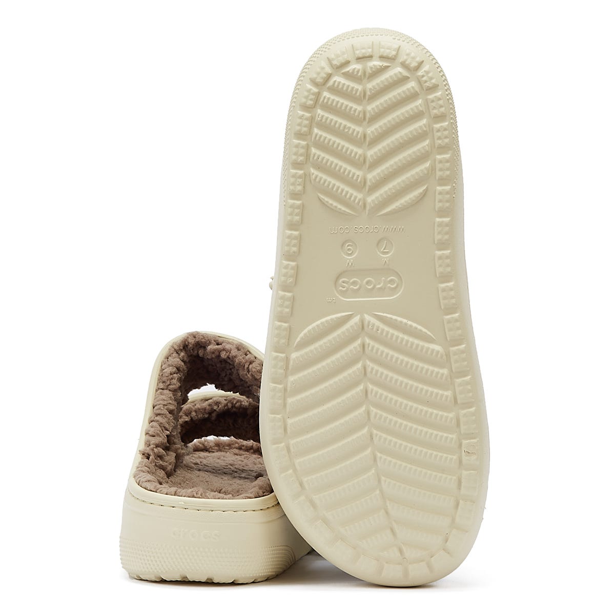 Crocs Classic Cozzzy Womens Bone / Mushroom Sandals