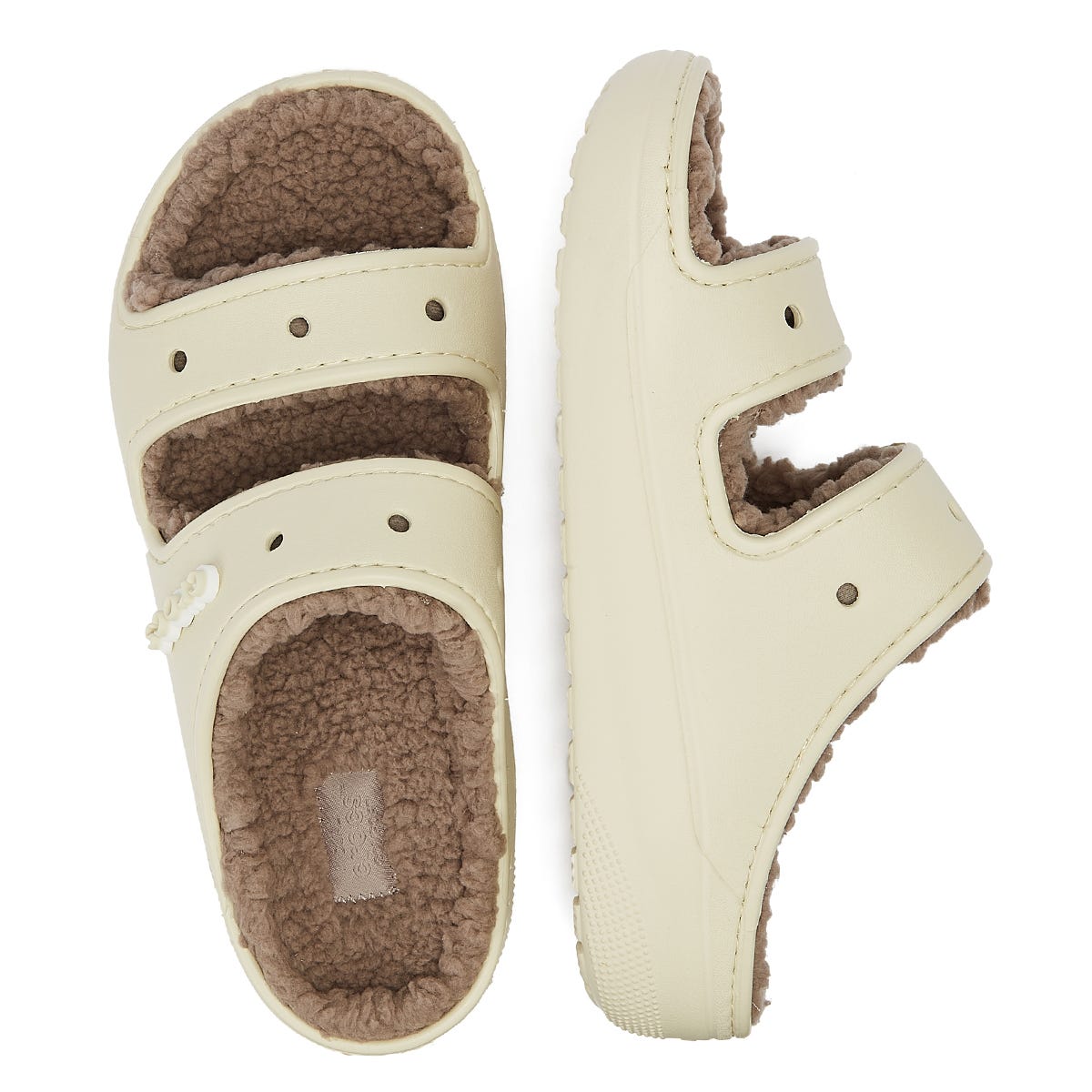 Crocs Classic Cozzzy Womens Bone / Mushroom Sandals