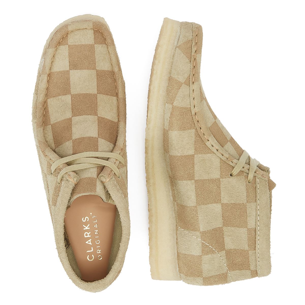 Clarks Wallabee Check Women's Beige Boots