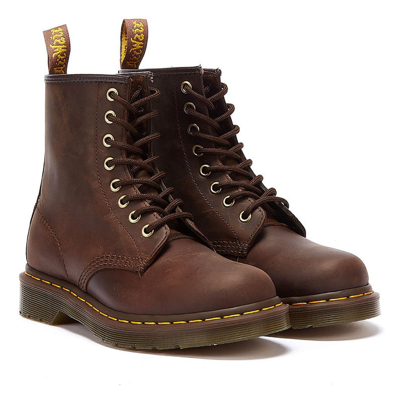 Dr Martens 1460 Crazy Horse Gaucho Brown Ankle Boots – Tower-London.US