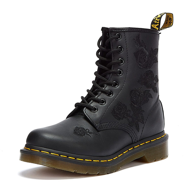 Dr. Martens 1460 Vonda Mono Floral Softy Womens Black Boots