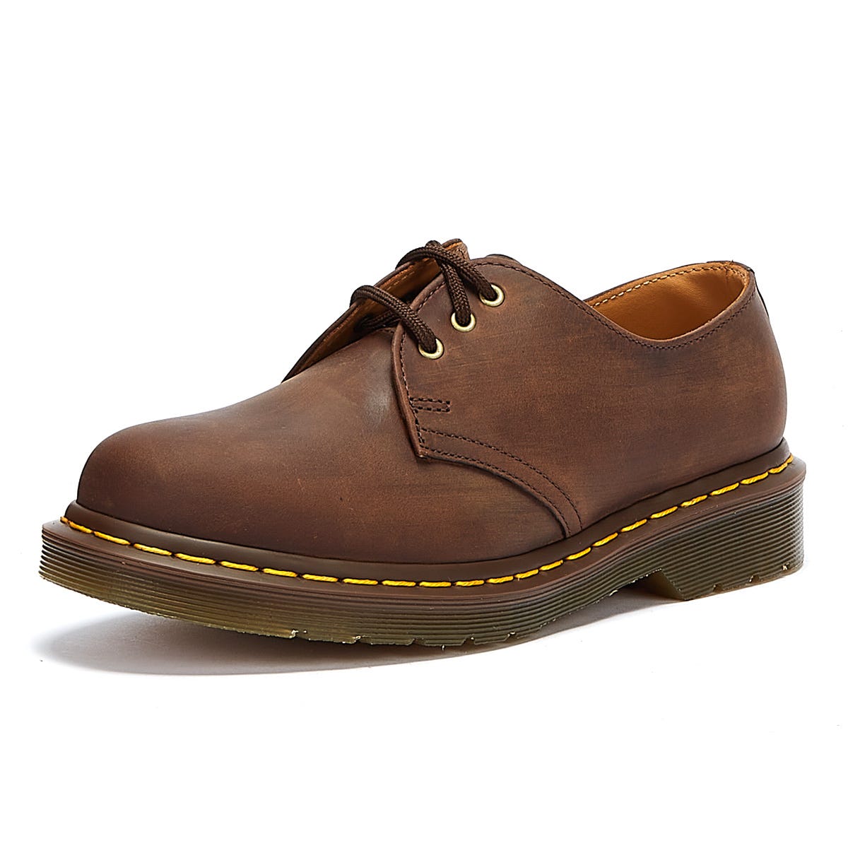 Dr Martens 1461 Crazy Horse Gaucho Brown Leather Shoes Tower London.US