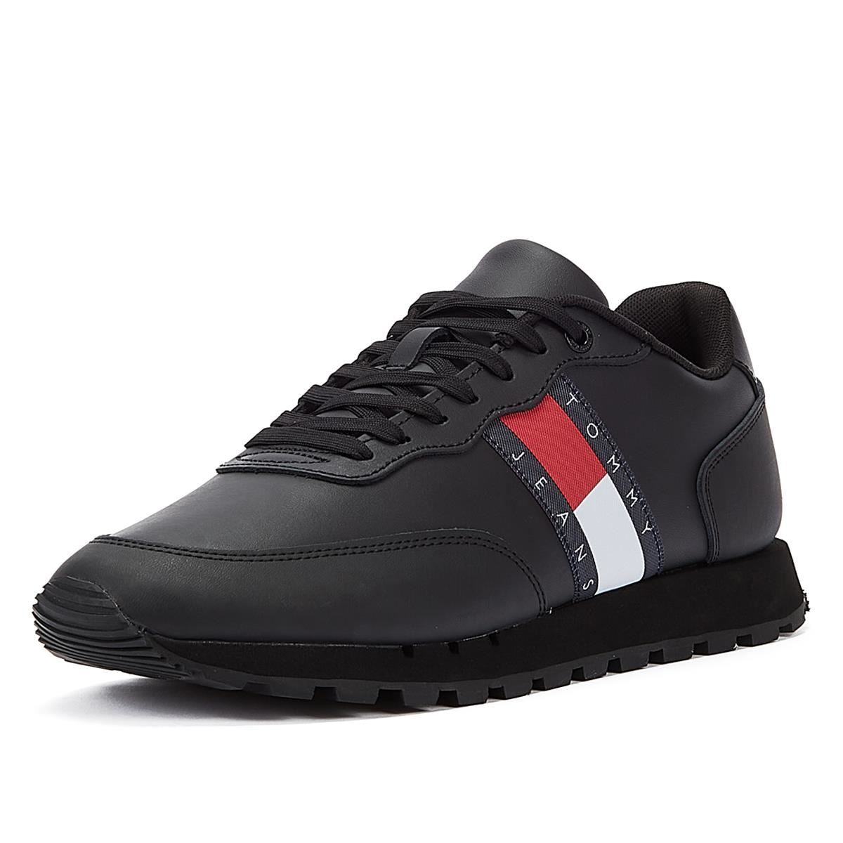 Tommy Hilfiger Tommy Jeans Leather Runner Men's Black Sneakers