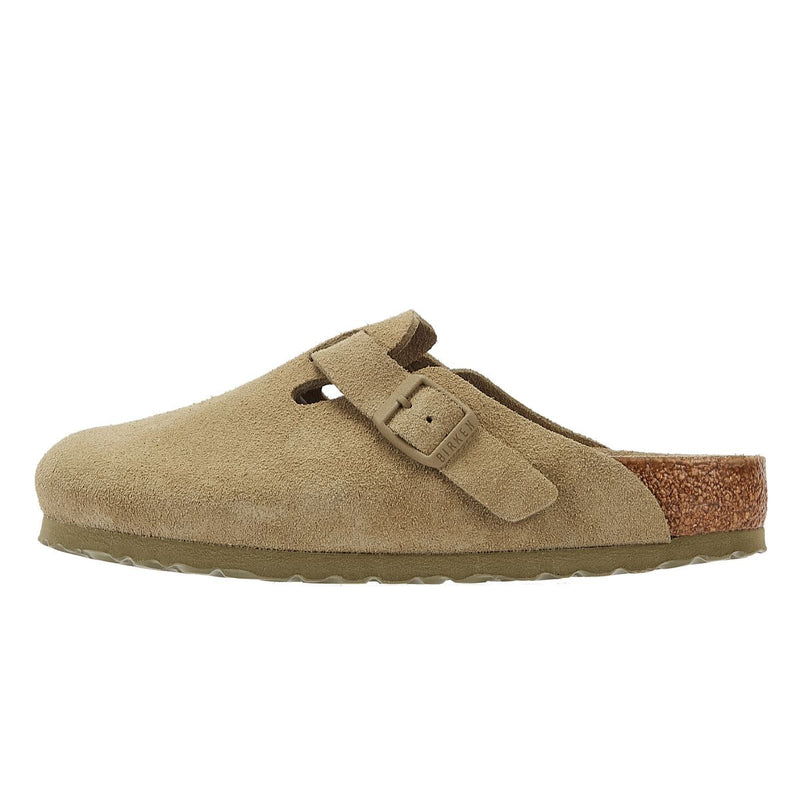 Birkenstock Boston Suede Faded Khaki Grey Clogs