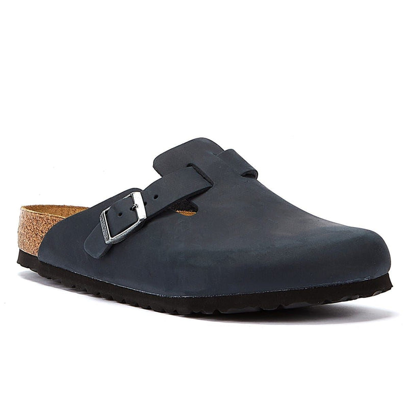 Birkenstock Boston Oiled Nubuck Black Clogs