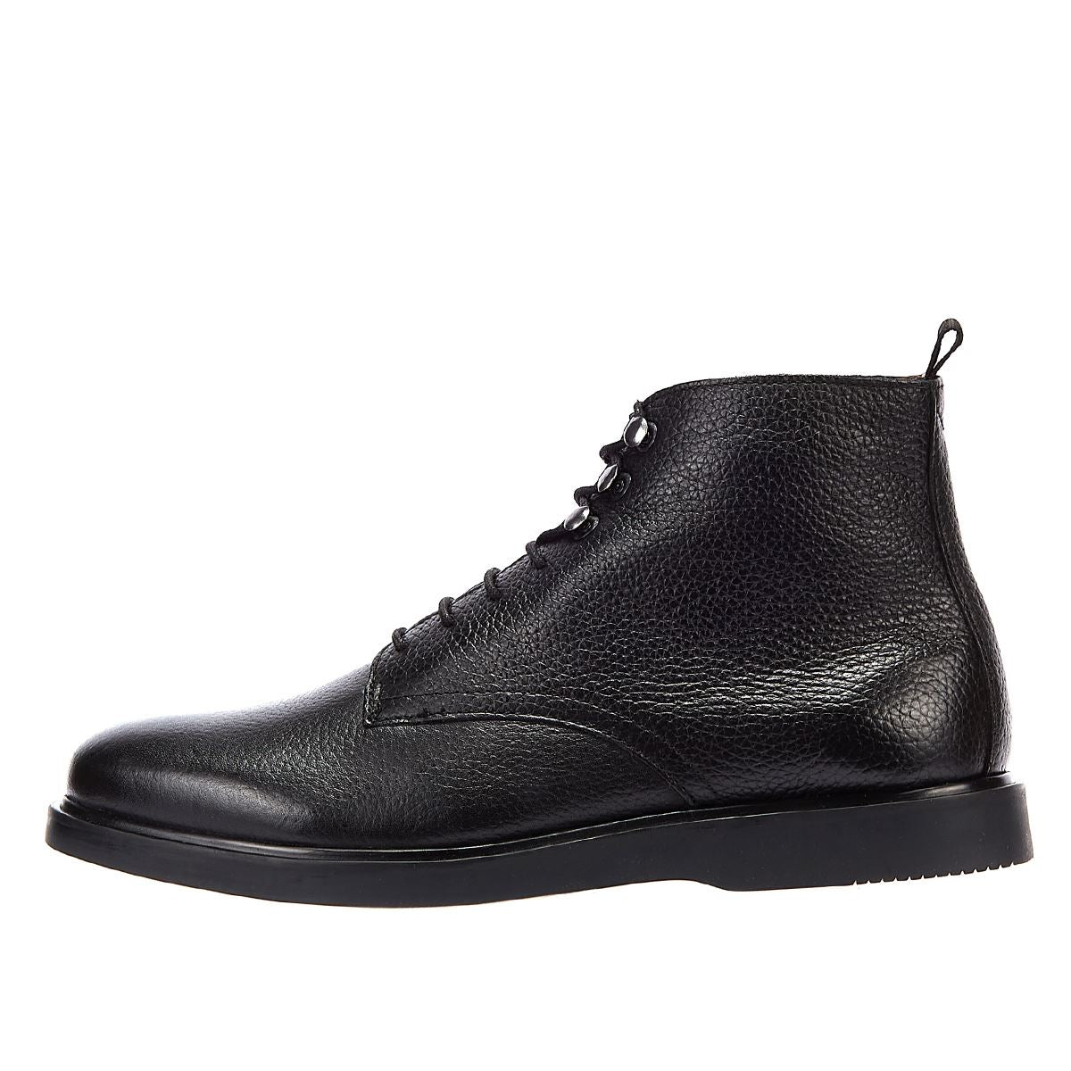 Hudson Battle Lace Leather Men's Black Boots
