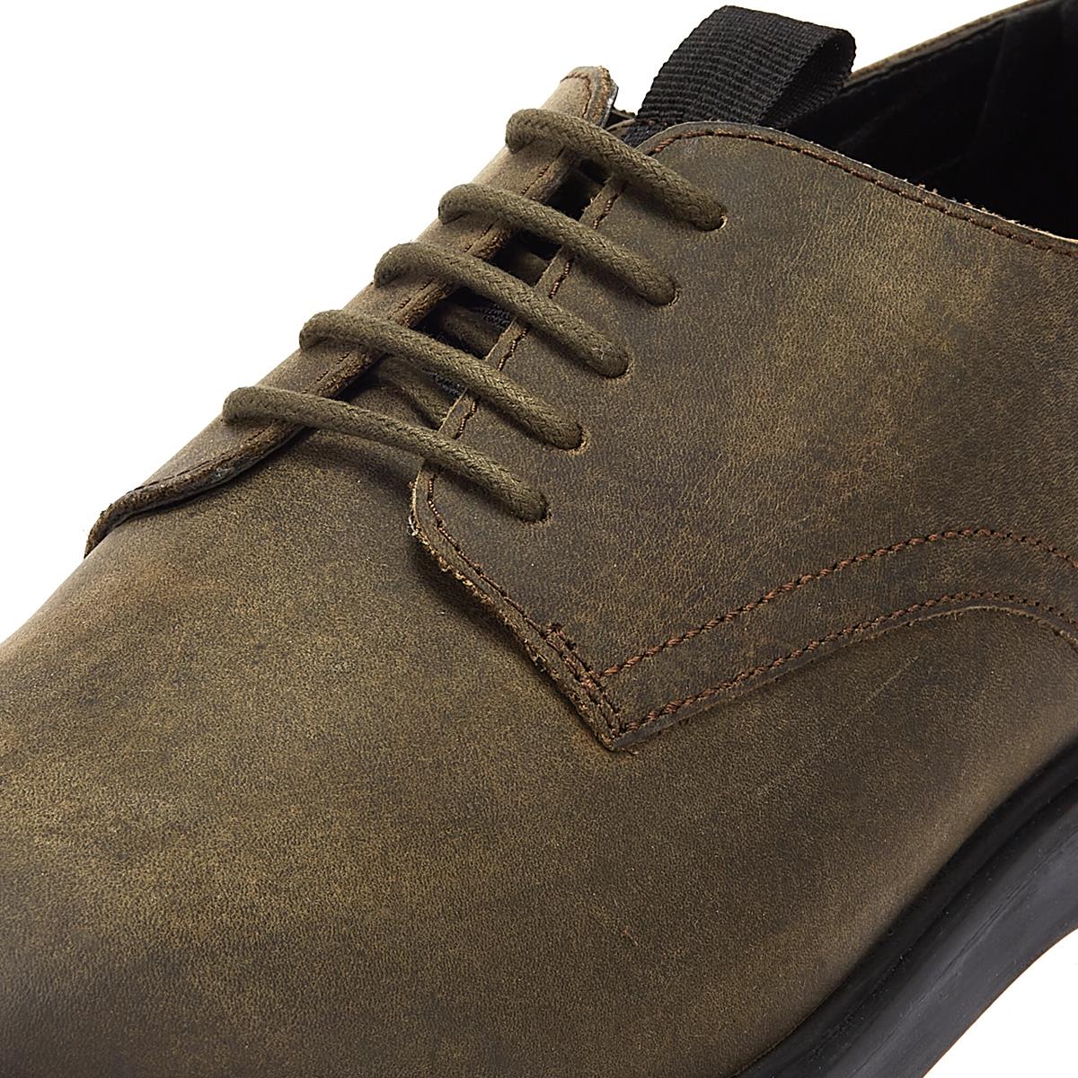 Hudson Barnstable Khaki Leather Men's Green Lace-Up Shoes
