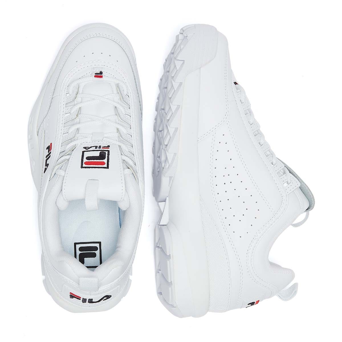 Fila disruptor white trainers hotsell