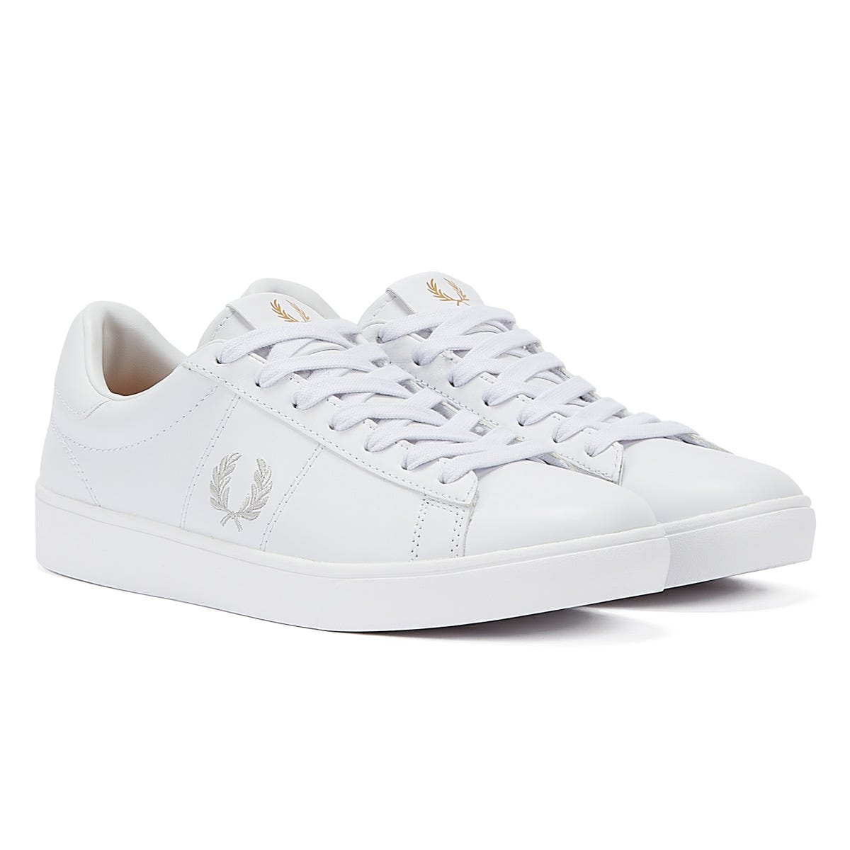 Fred Perry Spencer Leather Mens White / Silver Sneakers