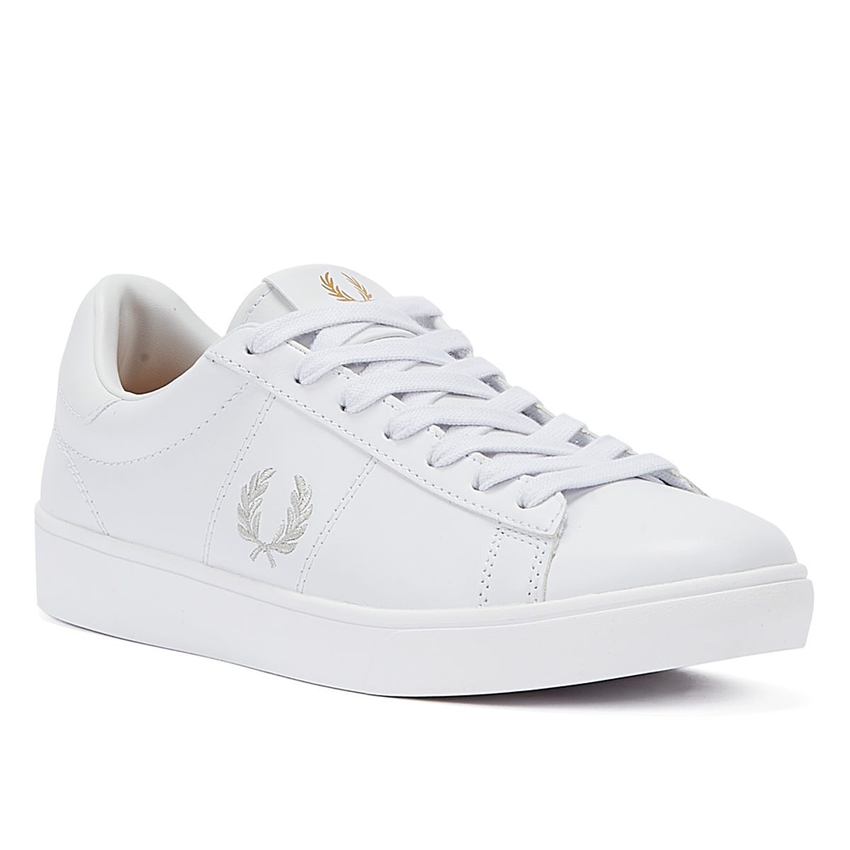 Fred Perry Spencer Leather Mens White / Silver Sneakers