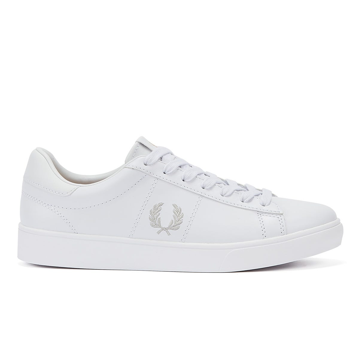Fred Perry Spencer Leather Mens White / Silver Sneakers