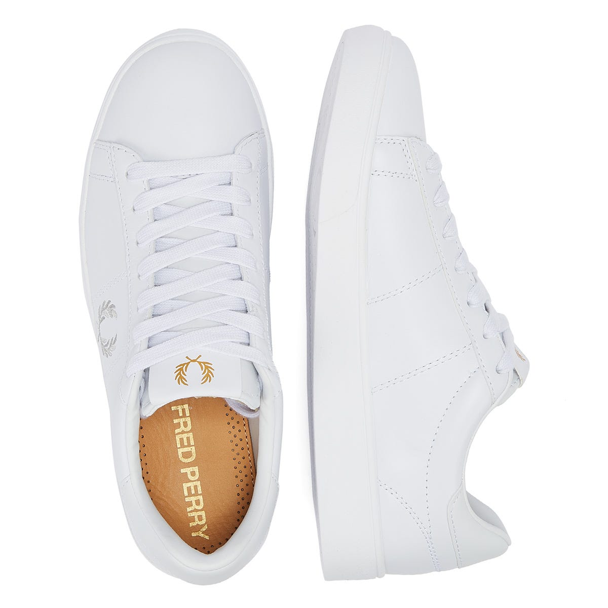 Fred Perry Spencer Leather Mens White / Silver Sneakers