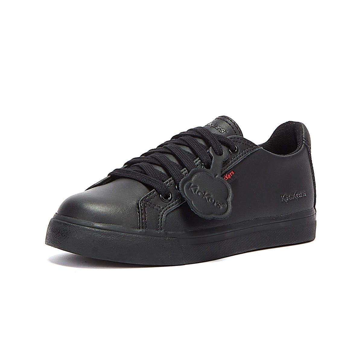 Kickers Tovni Lacer Leather Junior Black Sneakers