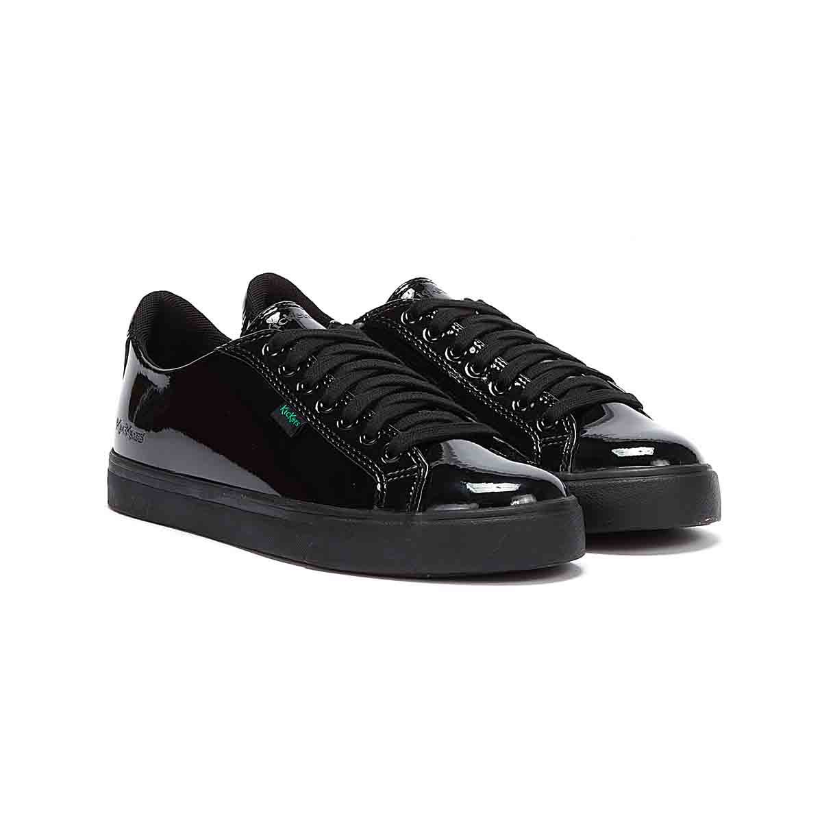 Kickers Tovni Lacer Youth Black Patent Shoes