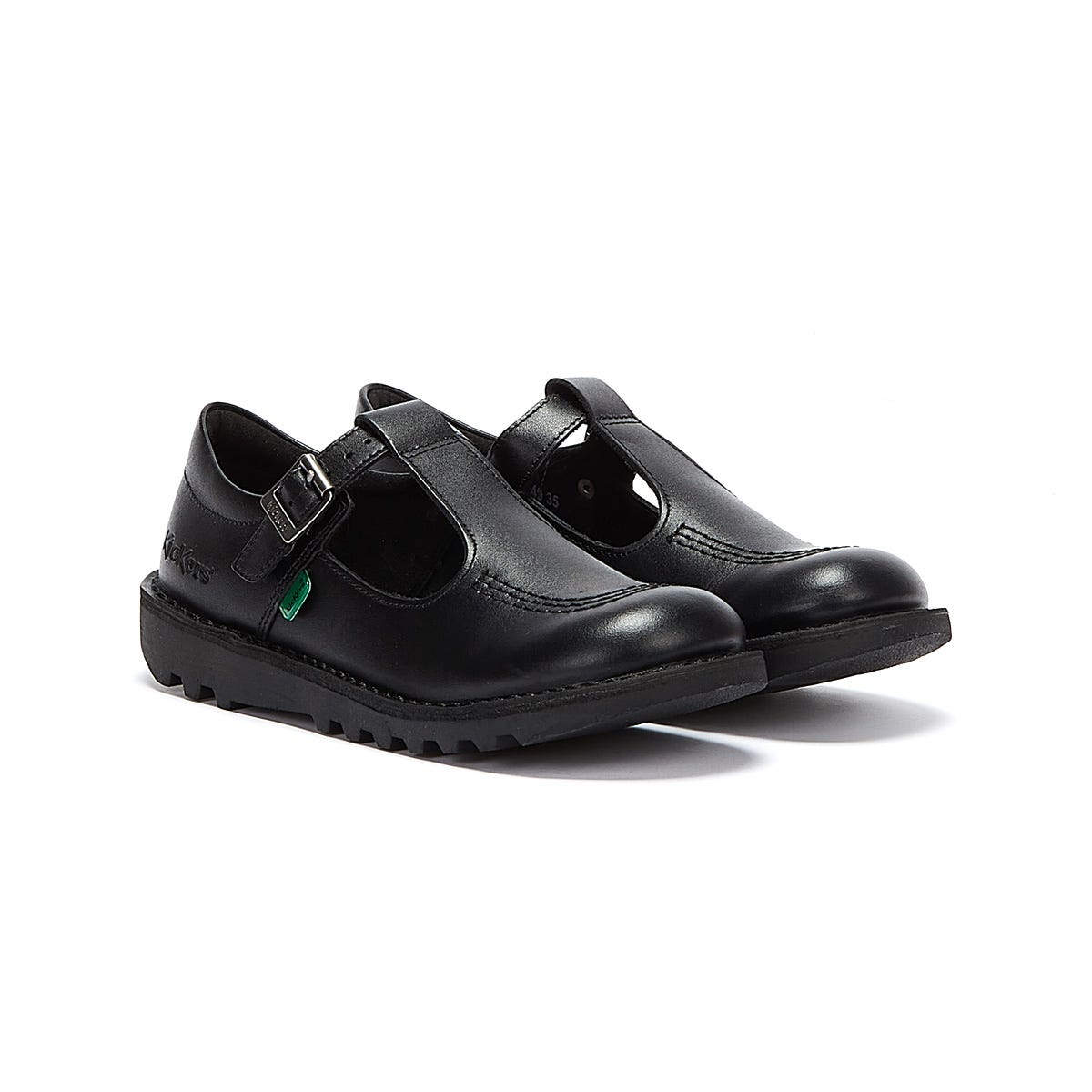 Kickers Kick T Junior Black Leather Shoes