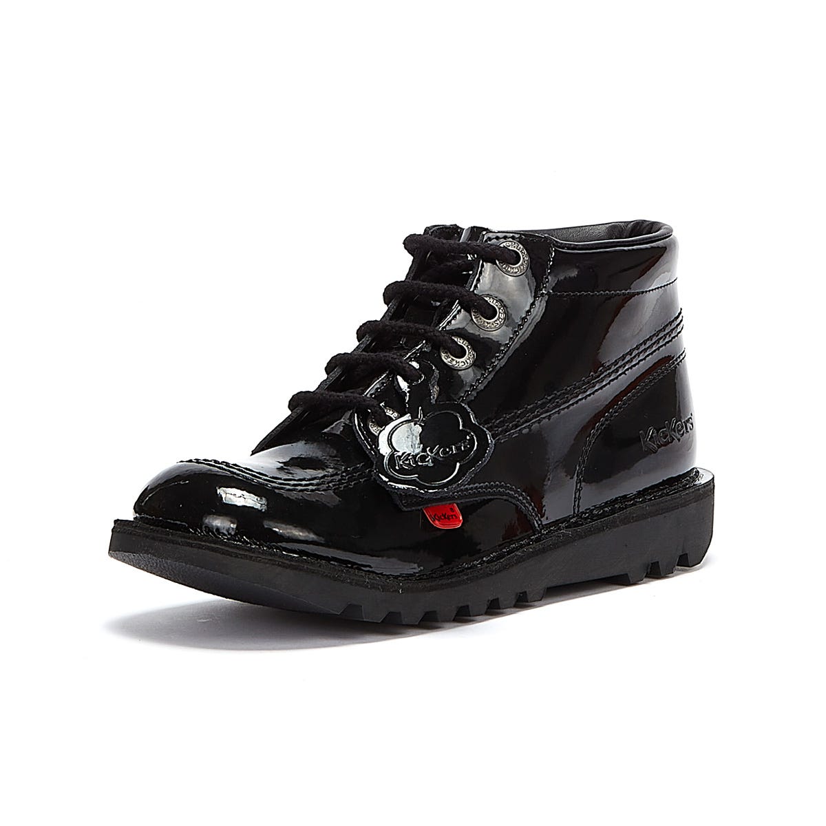 Kickers Youth Kick Hi Black Patent