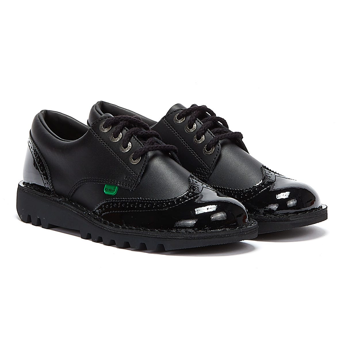 Women’s Kickers Kick Lo Black Brogue Leather – Tower-London.US