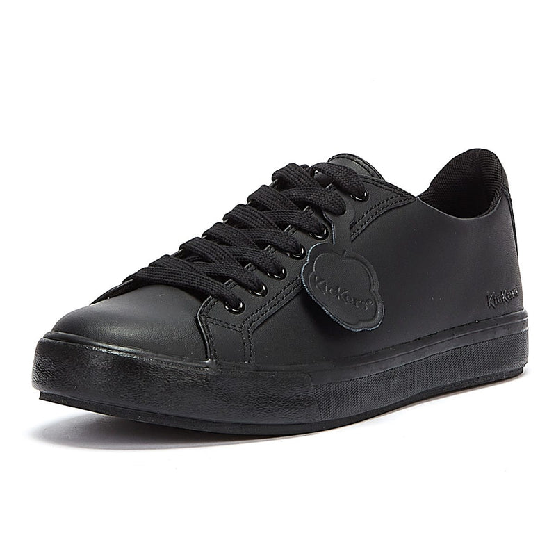 Kickers Black Leather Tovni Lacer Unisex Trainers â Tower-London.US