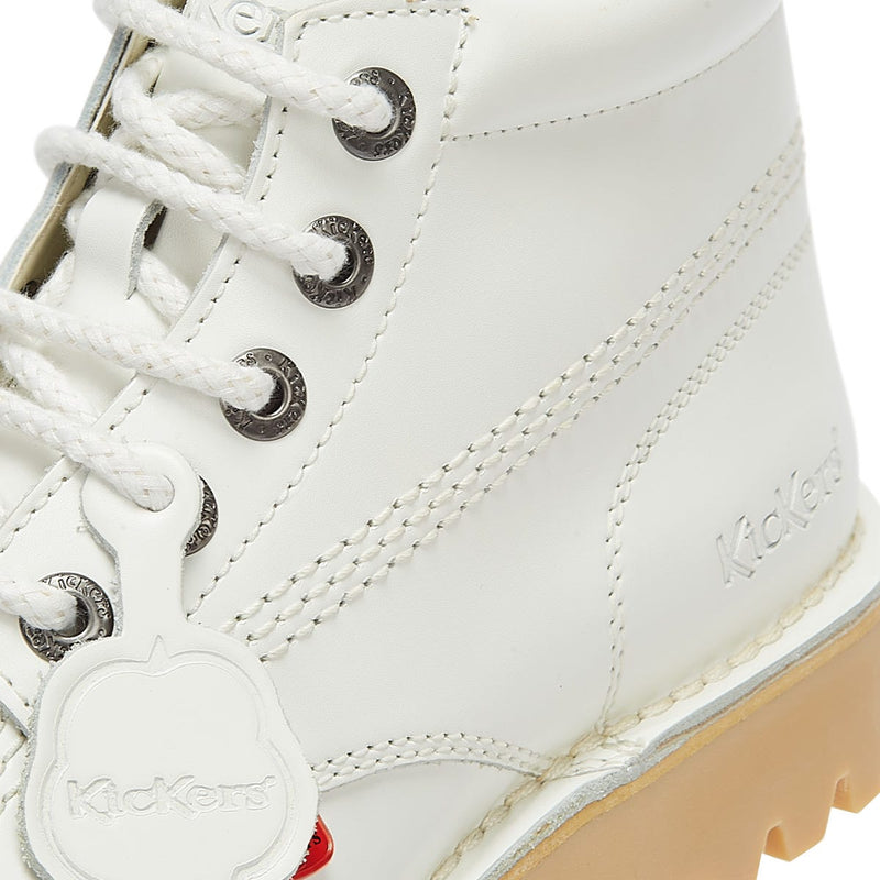 Kickers Kick Hi White Leather Boots