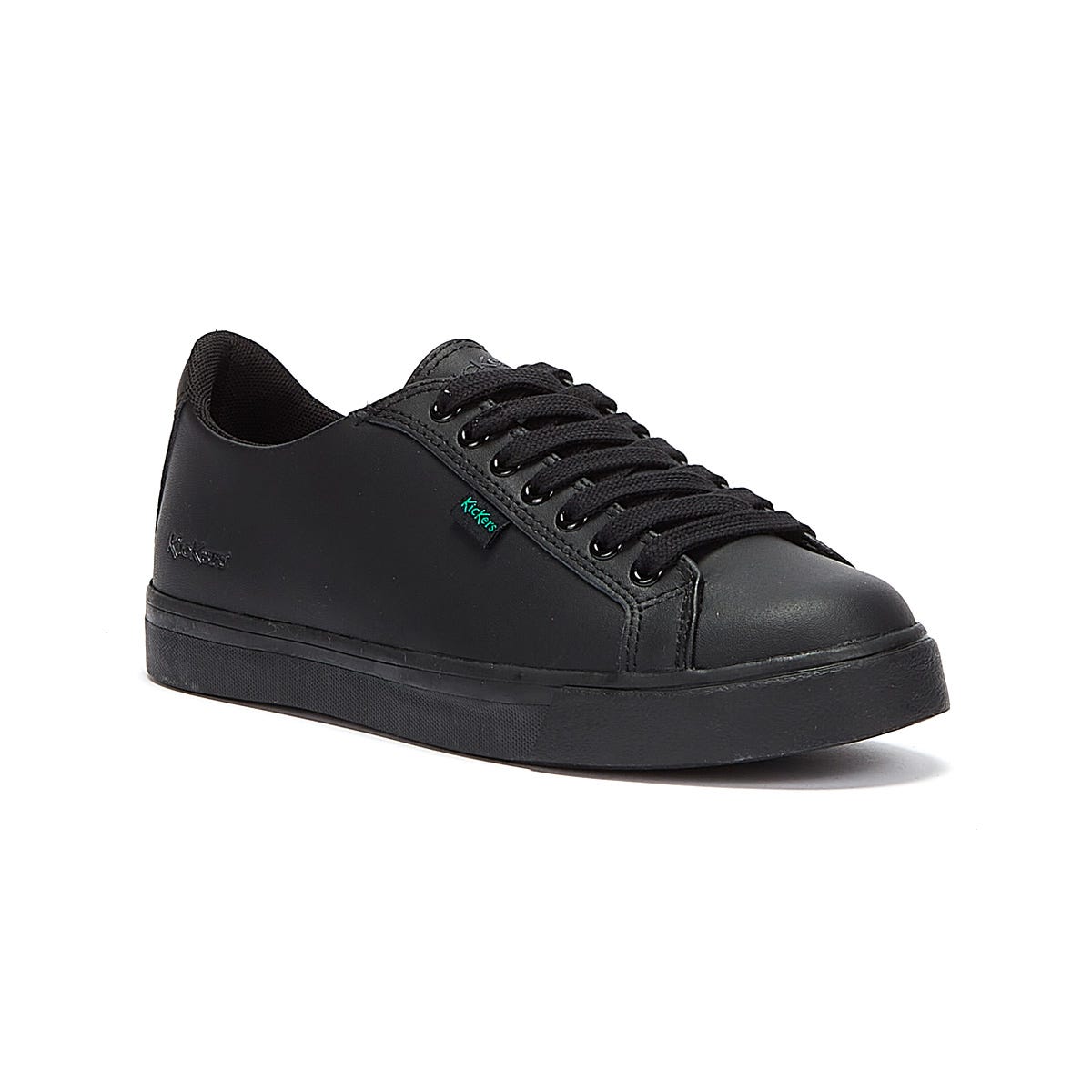 Kickers Youth Black Leather Tovni Lacer Sneakers