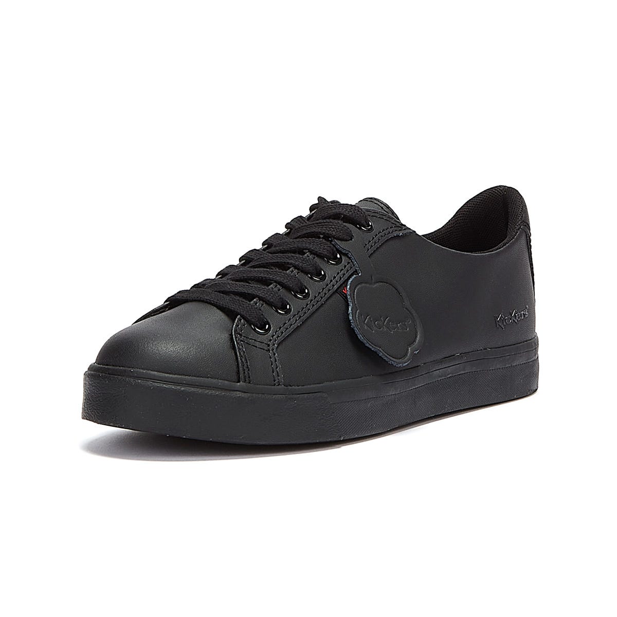 Kickers Youth Black Leather Tovni Lacer Sneakers
