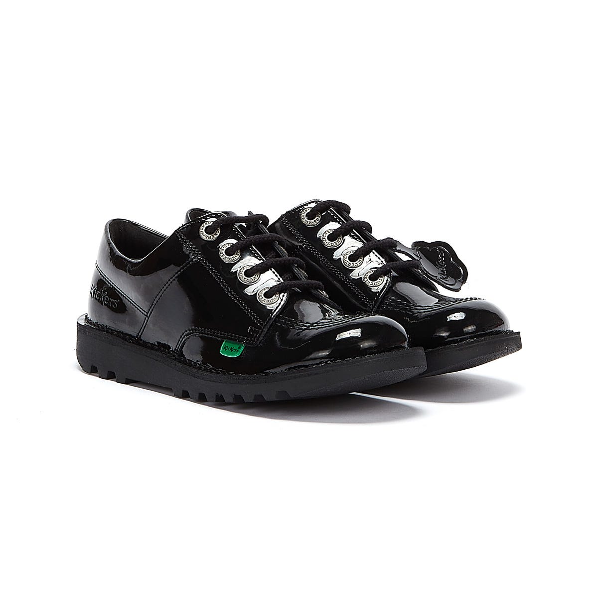 Kickers Kick Lo Patent Junior Black Shoes