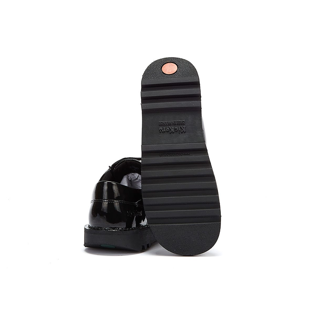 Kickers Kick Lo Patent Junior Black Shoes