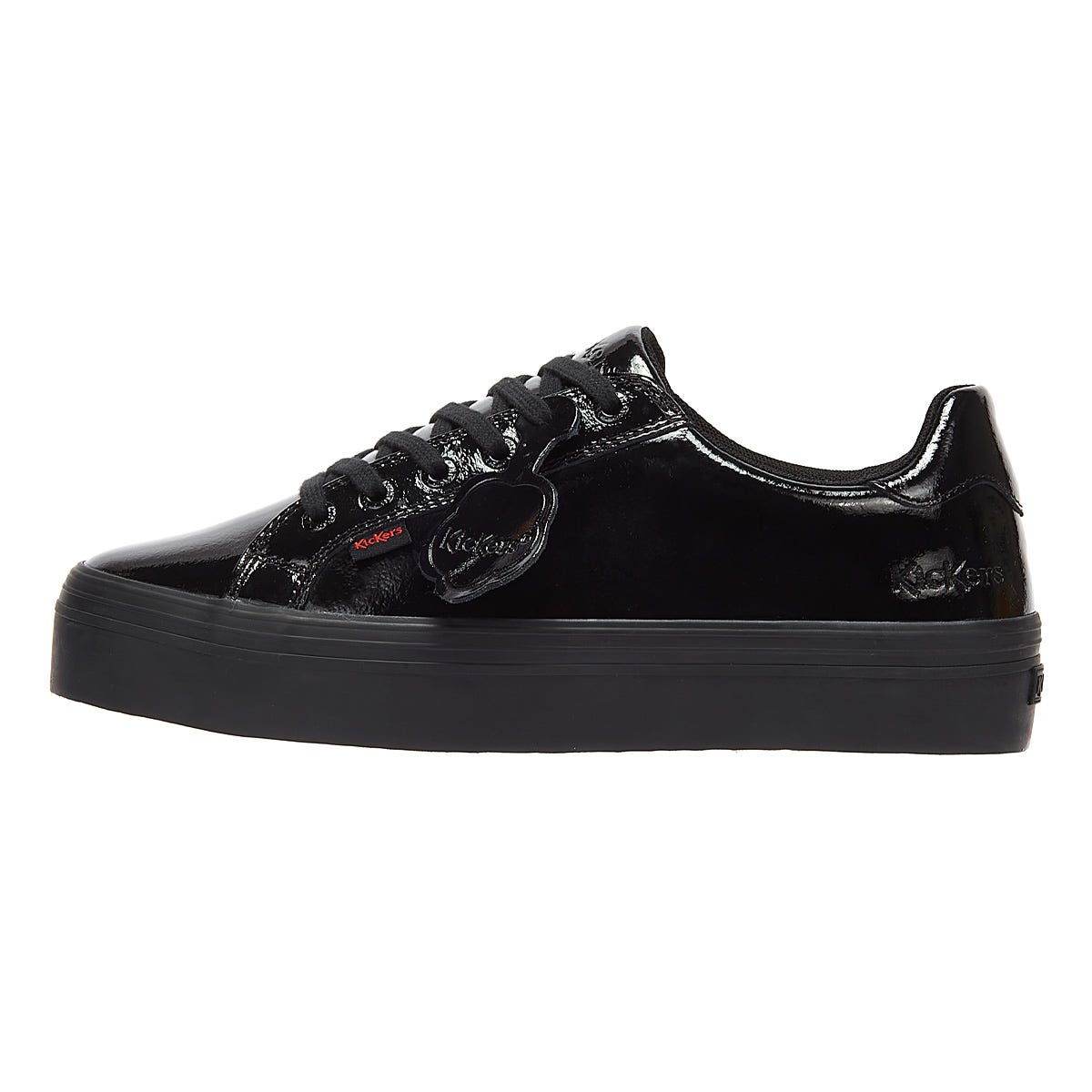 Kickers Tovni Stack Patent Leather Womens Black Sneakers