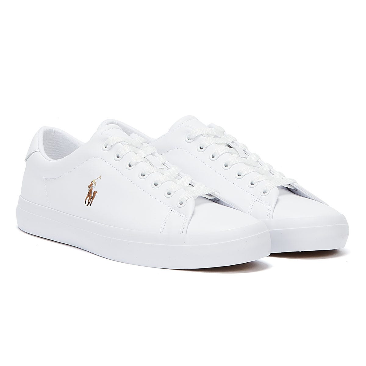 Ralph Lauren Longwood Leather White Sneakers