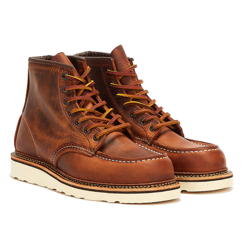 Red Wing Shoes Classic Moc Toe R&T Mens Copper Brown Boots – Tower-London.US