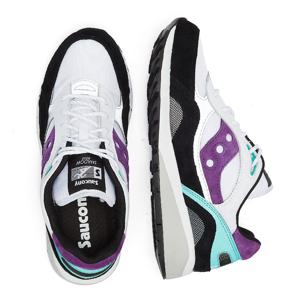 Saucony Shadow 6000 Mens White / Teal / Purple Sneakers