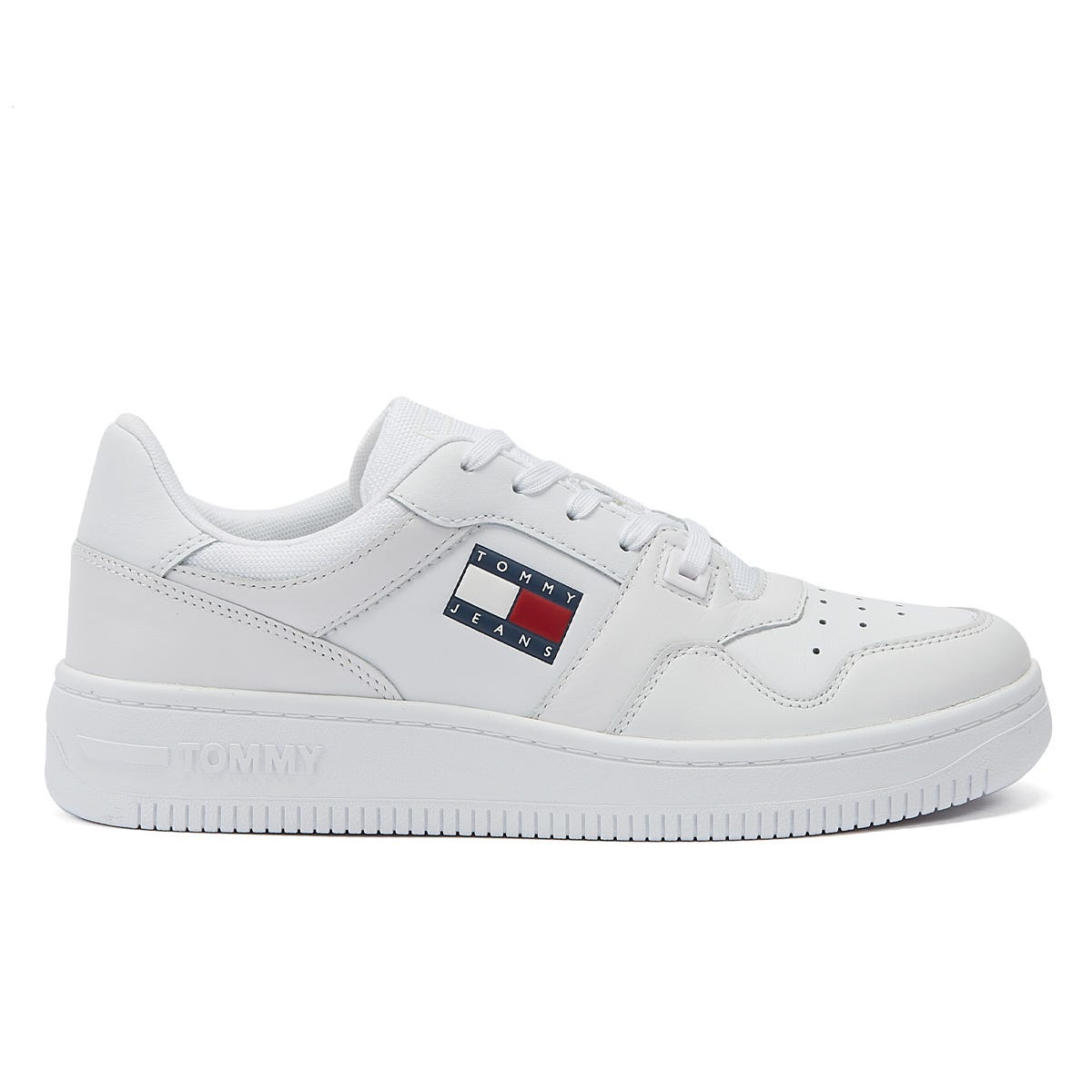 Tommy Hilfiger Jeans Retro Basket Womens White Leather Sneakers