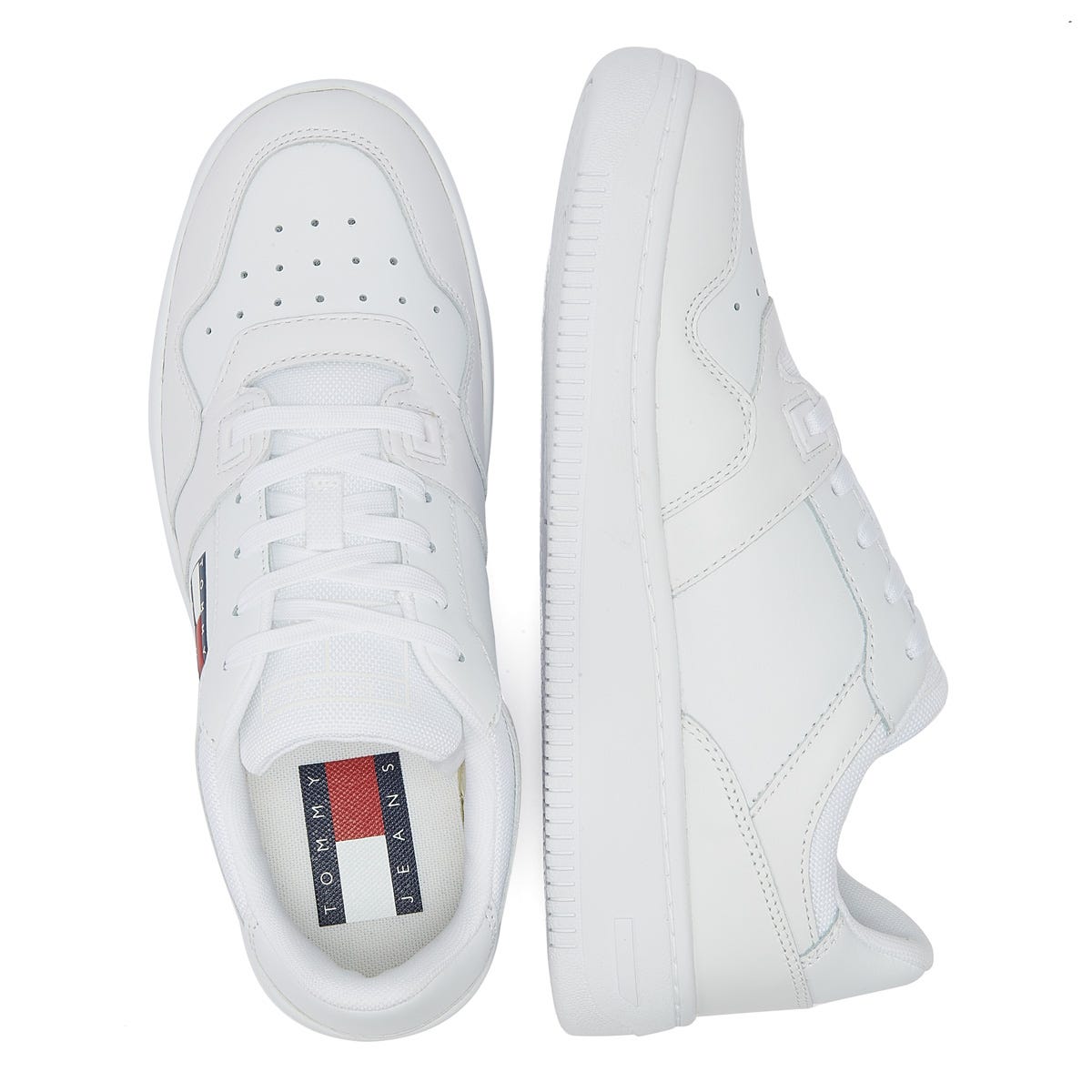 Tommy Hilfiger Jeans Retro Basket Mens White Leather Sneakers