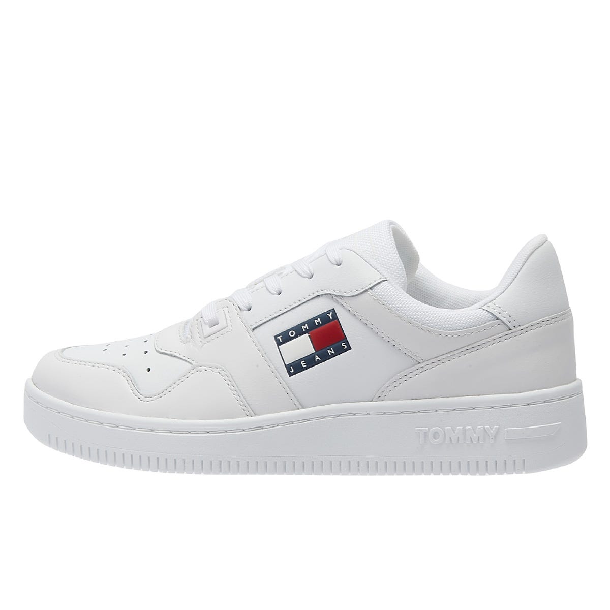 Tommy Hilfiger Jeans Retro Basket Womens White Leather Sneakers