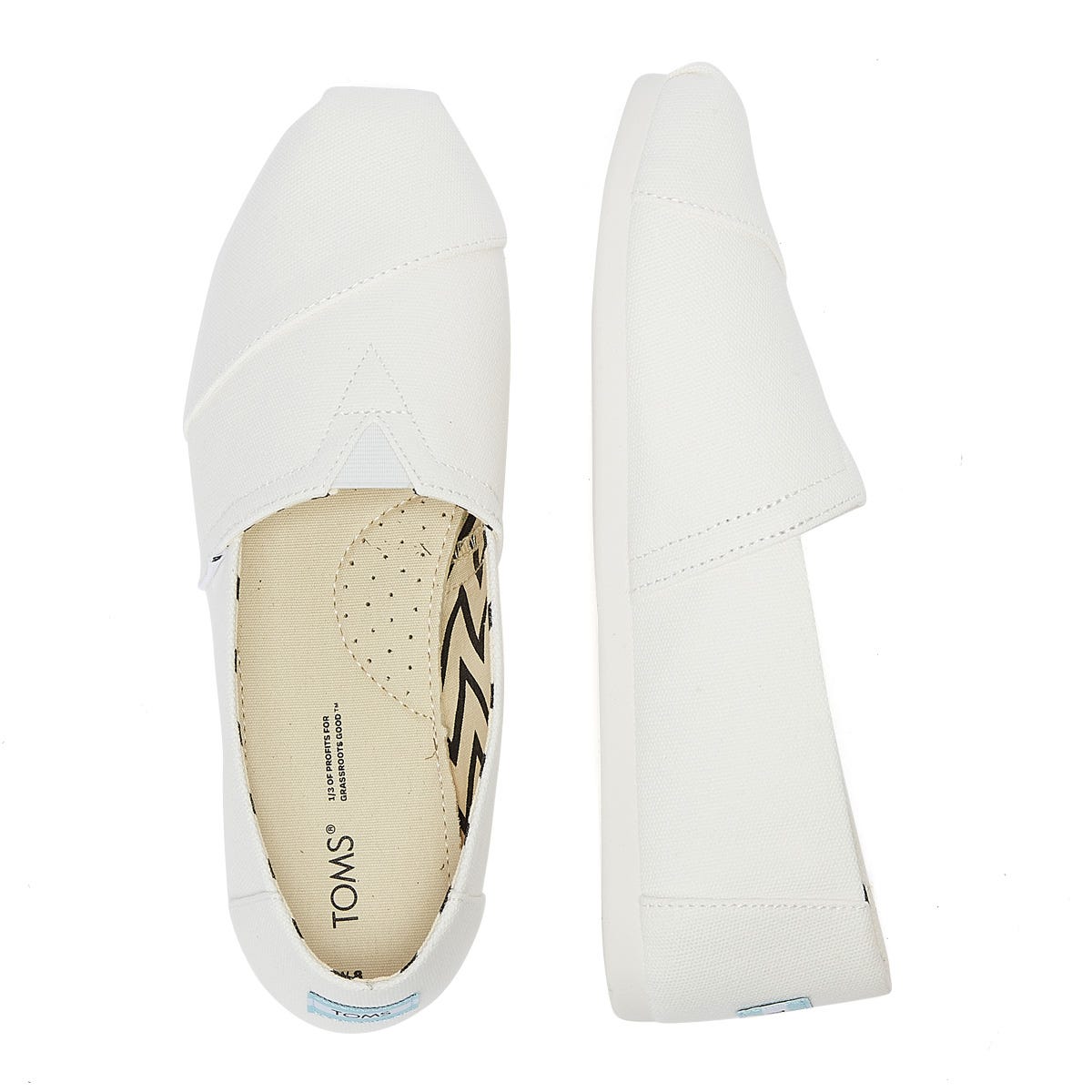 TOMS Alpargata Cotton Canvas Mens White Espadrilles