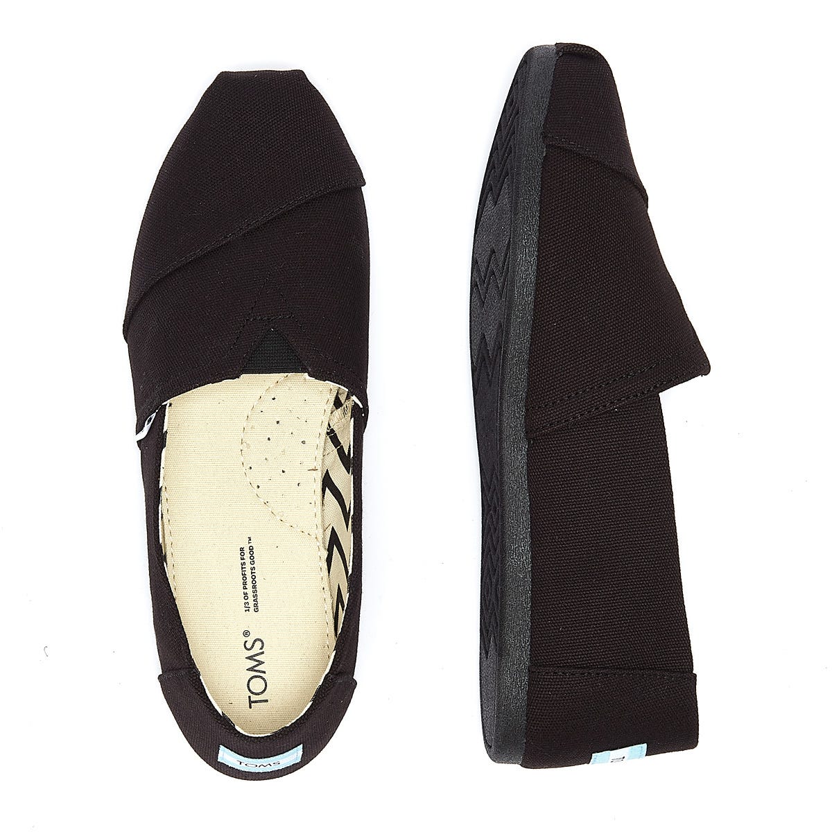 TOMS Alpargata Cotton Canvas Womens Black / Black Espadrilles