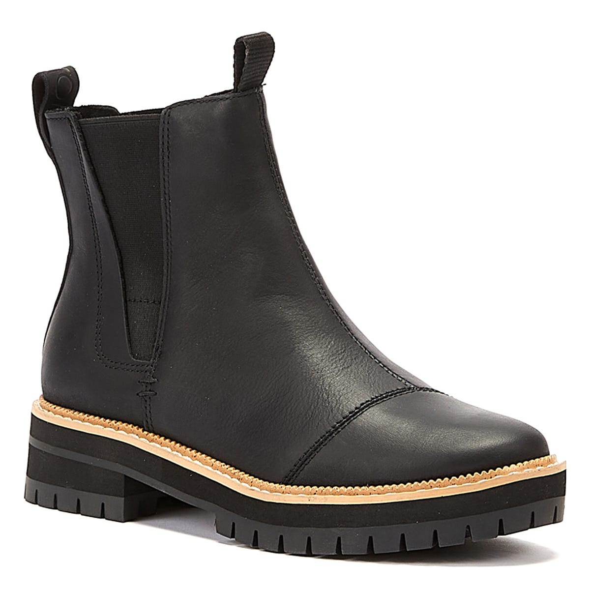TOMS Dakota Leather Womens Black Boots