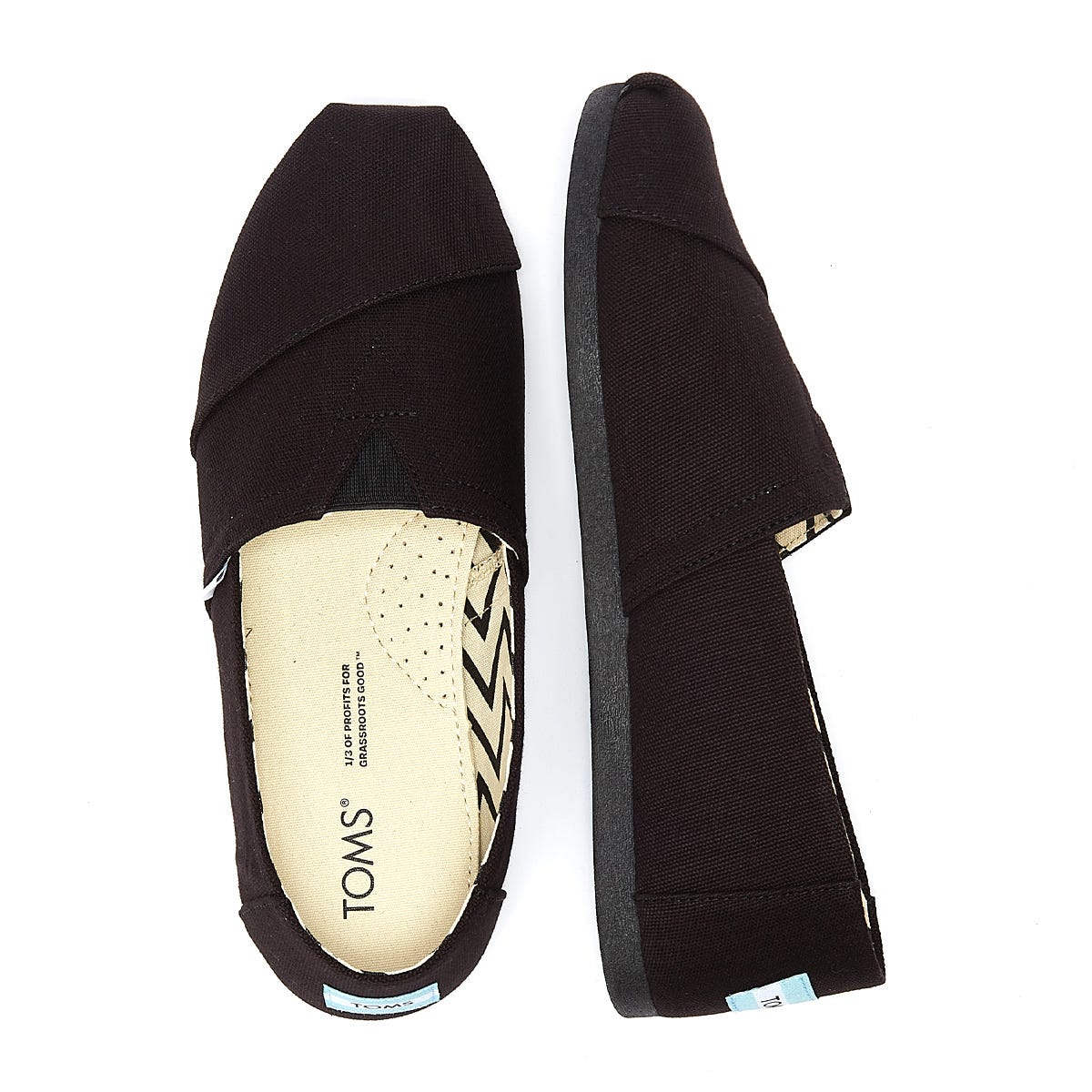 TOMS Alpargata Cotton Canvas Mens Black / Black Espadrilles