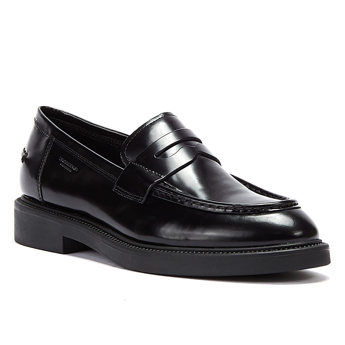Vagabond Alex Polished Leather Womens Black Loafers