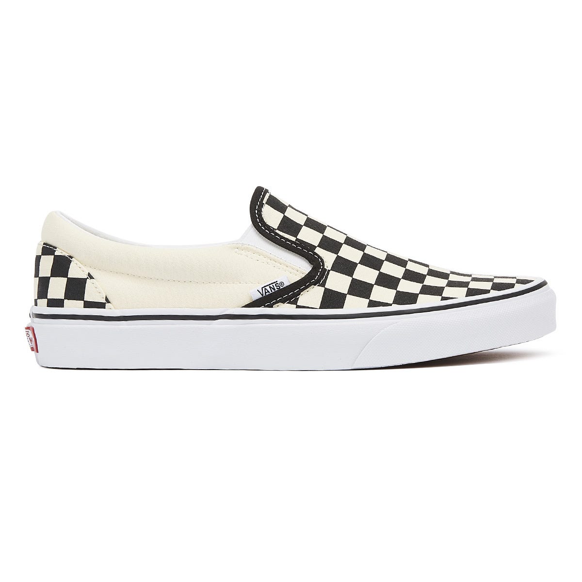 Vans Classic Slip-On Mens Black / White Checkerboard Canvas Sneakers