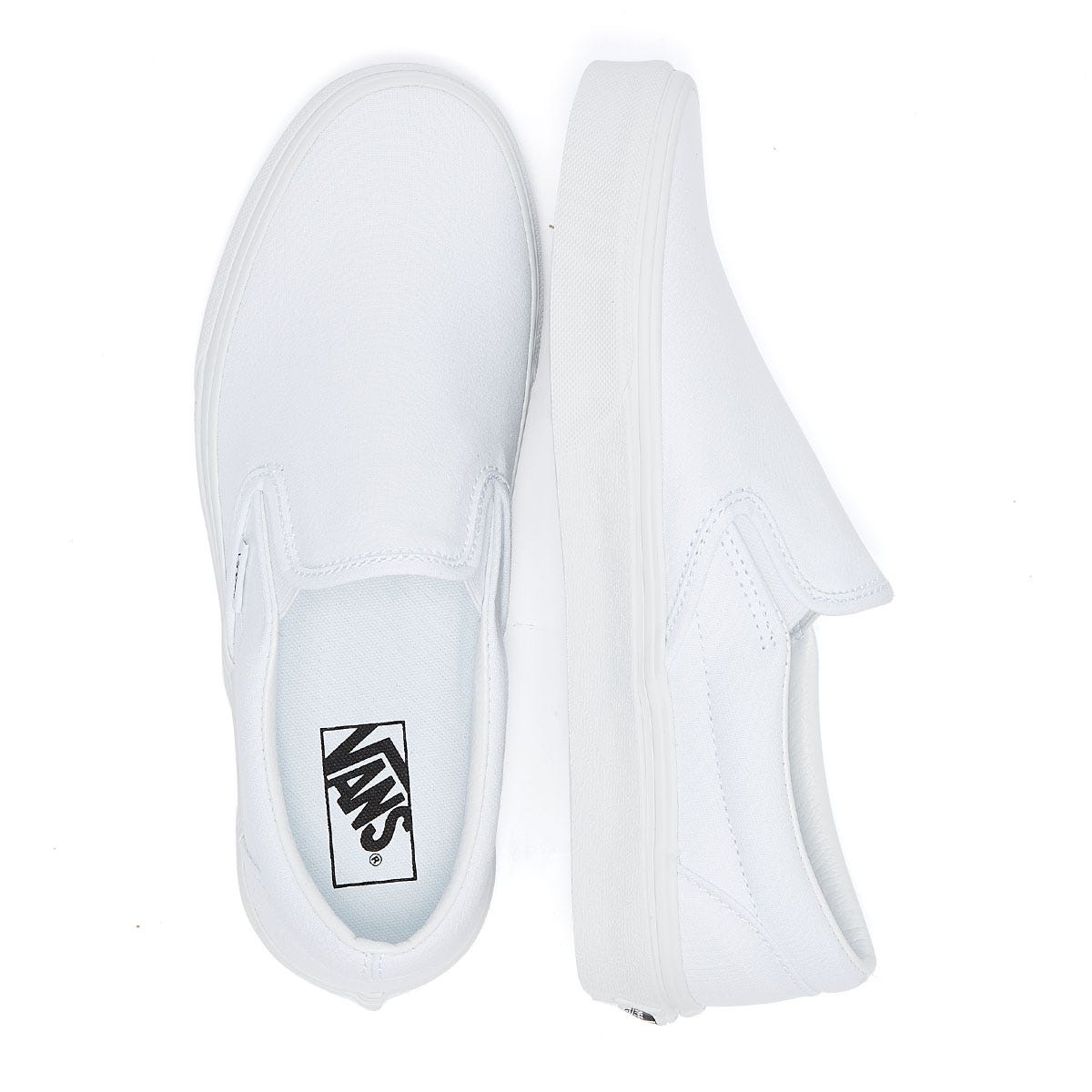 Vans Classic Slip on True White Canvas Sneakers